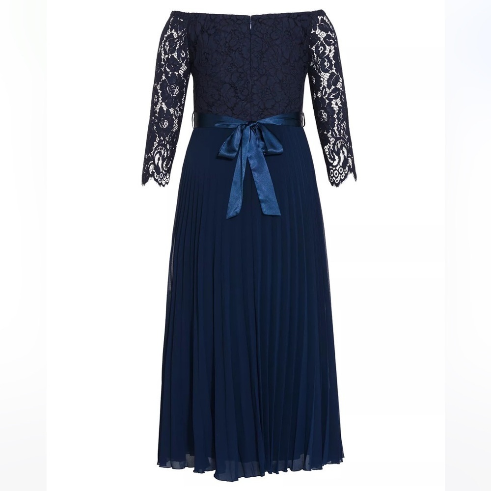 CITY CHIC Off-The-Shoulder A-Line Gown Navy Blue 14 - Picture 11 of 11